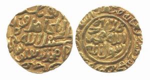 Muhammad III bin Tughluq, Gold, Tanka, Dehli Mint, AH 725 (G&G# D340). Very Fine, Scarce.