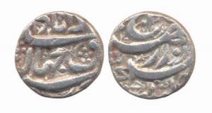 Akbar, Silver, ½ Rupee, Allahabad Mint, Rebellion Issue. Fine+, Rare.