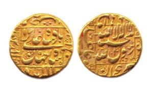 Shah Jahan (AD 1628-1658), Gold, 10.93 g, Mohur, Allahabad Mint, mint name in lower margin