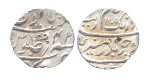 Aurangzeb (AD 1658-1707), Silver, Rupee, Kanji mint, AH 1106/42 (KM 300.46). Test marks, A