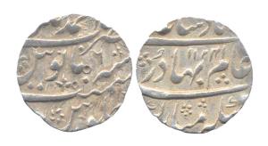 Shah Alam I (AD 1707-1712), Silver, Rupee, Ahmednagar mint, AH 1124/6, mint name at top on