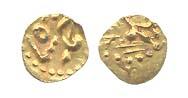Muhammad Shah, Gold, Fanam, Kharpa Mint. Very Fine+, Scarce.