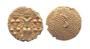 Gold, three-Svami Pagoda, Lord Balaji standing with his wives, Bhudevi and Shridevi on eit
