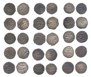 Silver (15), Timasha, all different rulers and varieties and dates. Fine+ to Very Fine+, R