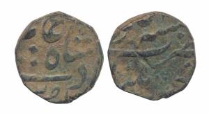 Nizam Ali Khan, Double Paisa (14.2 g), Khujista Bunyad mint, AH (1201/29), not in KM. Fine