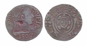 Goa, Jao, Silver, Rupia, 1809. About Very Fine, Rare.