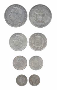 Silver (4), Ludwig, Set of 4: Rupee, ½ , ¼ and 1/8 Rupee, 1881. Very Fine, Scarce as a set