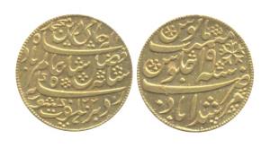 Murshidabad Mint, Gold, ½ Mohur, in the name of Shah Alam II, AH 1202/19, minted at Calcut