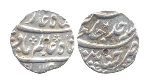 Chinapatan Mint, Silver Rupee, in the name of Shah Alam I, AH 1119/ Ahad. Test marks, Fine
