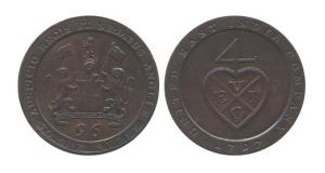 Copper, 1/96 Rupee, 1797. Very Fine+, Rare.