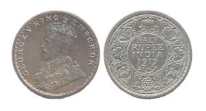 George V, Silver, ½ Rupee, 1913. Bombay Mint. (Prid #337). Proof, Scarce