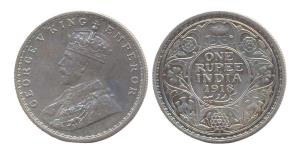 George V, Silver, Rupee, 1918. Bombay Mint. (Prid #224). Proof, slight stain on obverse, S