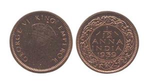 George VI, Copper, 1/12 Anna, 1939. Bombay Mint. (Prid #861). Proof, Scarce