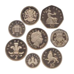 Great Britain, Queen Elizabeth II, Gold, Off Metal Strike (OMS) Proof set, 1, 2, 5, 10 and