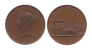 Nagpore Exhibition Medal, Copper, Victoria, Nagpore Manufacturers Exhibition, 1865. Specim