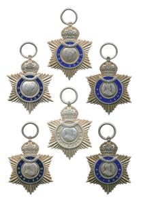 6 Different Title Badges of George V and George VI of Khan Bahadur, Khan Sahib, Rai Sahib 
