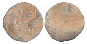 Ikshavakus, Lead, 9.94 g, a horse standing to right and a Shrivatsa symbol on its back on 