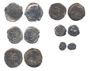 Assorted lot of Ancient and Hindu Medieval coins, Silver (4), Lead (2). Various periods an