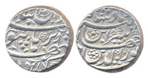 Jahangir, Silver, 14.26 g, Heavy Rupee, Burhanpur Mint, Din Panah couplet type. About Very
