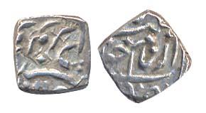 Jahangir, Silver, 1/8 Rupee, Kabul Mint, Noor Dah couplet, mentioning that so long the coi