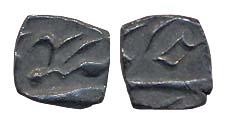 Aurangzeb, Silver, 1/16Rupee, Square, mint off flan. Very Fine, Scarce