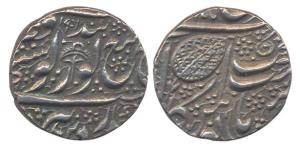 Amritsar Mint, Silver, Rupee, VS 1885/1901, Chhatra type, in the name of Guru Govind Singh