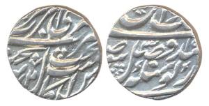 Amritsar Mint, Silver, Rupee, VS 1842, without the usual leaf symbol, in the name of Guru 