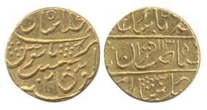 Lashkar Mint, Gold, Mohur, in the name of Muhammad Shah, Shahjahanabad Mint, AH 113x/2, wi