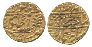 Mughal issue, Gold, Mohur, in the name of Muhammad Akbar II, RY 9. Very Fine.