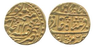 Mughal Issue, Gold, Mohur, in the name of Bahadur Shah II, RY 43. Very Fine+