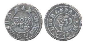 Double Fanam, Silver, Second Series. Very Fine, Scarce.