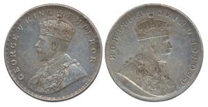George V, Silver, Lakhi Rupee. About Extremely Fine, Rare.