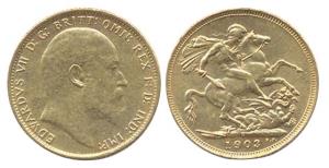 Great Britain, Edward VII, Gold, Sovereign, 1903. About Extremely Fine.