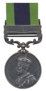 India General Service Medal, George V, Silver, North West Frontier 1930-31 bar, awarded to