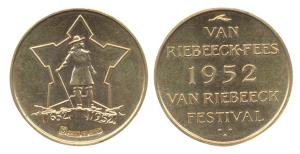 South Africa, Gold, 16 g, Tri-Centenary Medal, 1652-1952; Van Riebeeck-Fees / Van Riebeeck