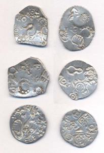Punch-marked coins, Silver (6), Magadha Series I, various types and varieties of all serie