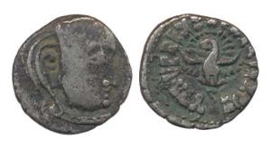 Guptas, Kumaragupta I, Silver, Karshapana, Peacock type of Central India, with the bust of