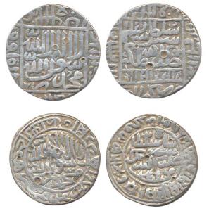 Sher Shah Suri, Silver (2), Rupee, Gwalior and mintless type. Test marks, Fine+. (2)