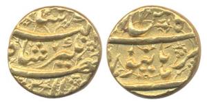 Jahangir, Gold, Mohur, Burhanpur Mint, Nur-ud-din type. Very Fine, Rare