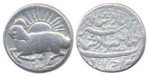 Jahangir, Silver, Zodiac Rupee, Aries Sign, Ahmedabad Mint, AH 1027/13. About Very Fine, V