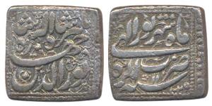 Jahangir, Silver, Rupee, Square, Agra Mint, nur-ud-din type, AH 1025/11, Shahrewar Month. 