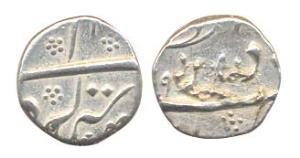 Aurangzeb, Silver, ¼ Rupee Nisar, Bijapur Mint, RY 29. Very Fine+, Rare.