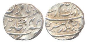 Aurangzeb, Silver, Rupee, Kanji Mint, AH 1106/42. Test marks, About Very Fine, Rare.