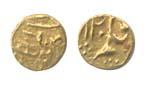 Aurangzeb, Gold, ½ Fanam, Kharpa Mint, AH 1110/45. This is the first coin reported with th