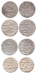 Islamabad Mint, Silver (4), Rupee, Aurangzeb, mint name at top and at bottom types; Muhamm