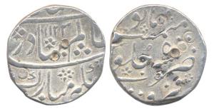 Shah Alam I, Silver, Rupee, Firozgarh Mint, AH 1123/5 (KM 348.16). Test marks, About Very 