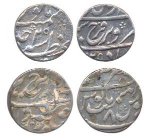 Farrukhsiyar, Silver (2), ½ Rupee, Azimabad Mint, two varieties with the mint name at top 
