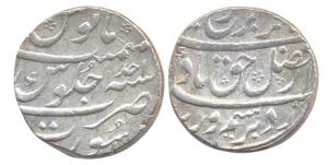Farrukhsiyar, Silver, Rupee, Surat Mint, RY Ahad, with the mint-master's initial, small ai