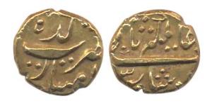 Alamgir II, Gold, Pagoda, Imtiyazgarh Mint. Complete Mint name in two lines on rev, About 