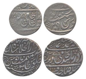 Shah Alam II, Silver (2), Rupee and ½ Rupee, Shahjahanabad Mint, Chhatra (Umbrella) as Min